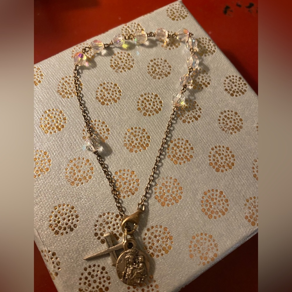 RARE PARIS Notre Dame rosary bracelet